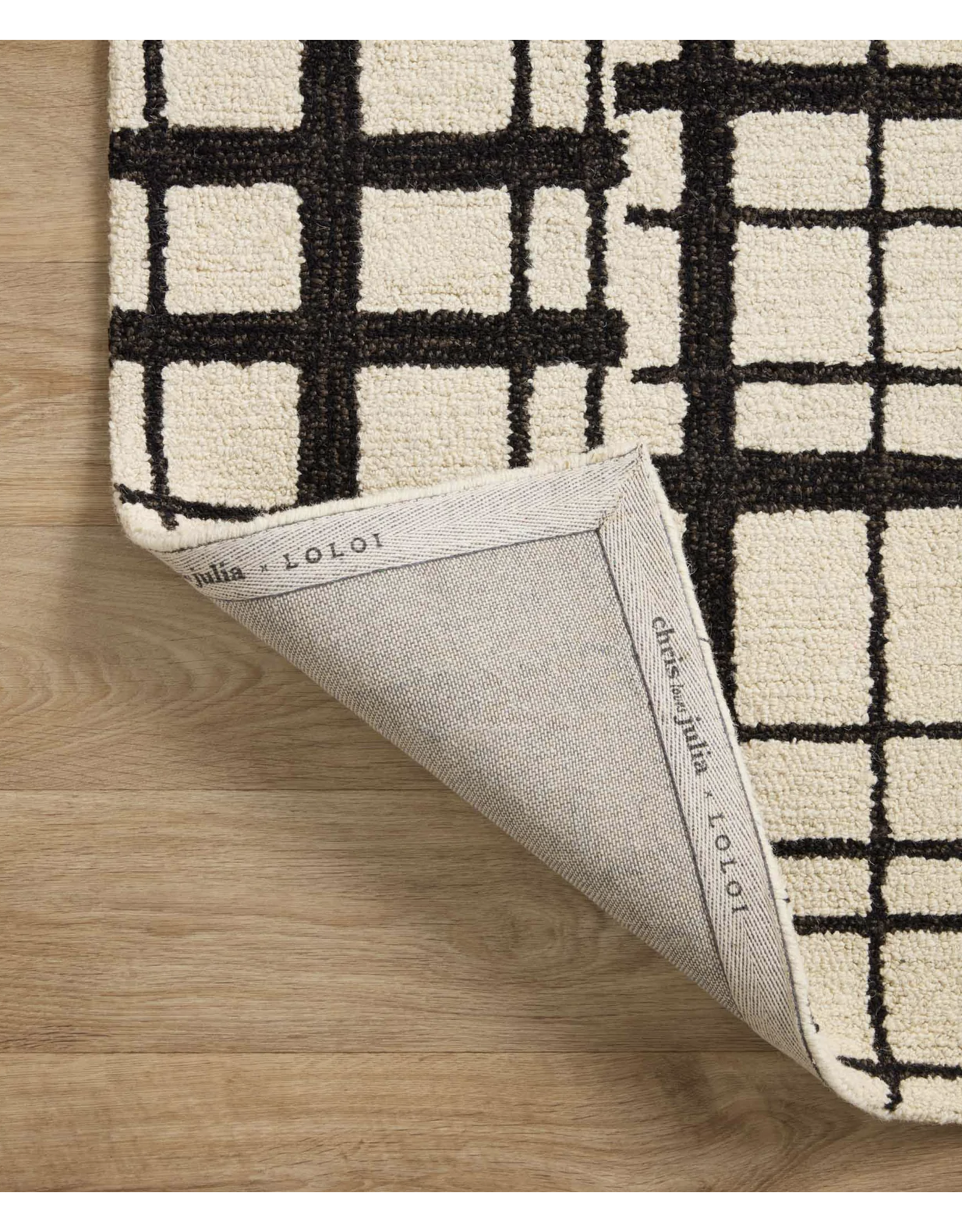 Chris Loves Julia x Loloi Polly Rug POL-02 - Black / Ivory