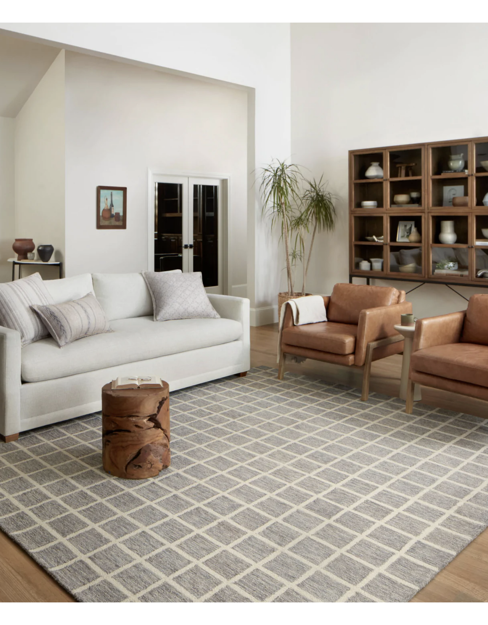 Chris Loves Julia x Loloi Polly Rug POL-05 - Slate / Ivory