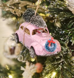 Glittery Pink Bug & Tree Ornament