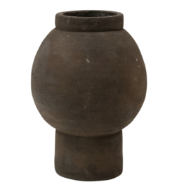 5" Handmade Terracotta Vase, Black