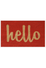 Script Hello Doormat, Red 24" x 36"