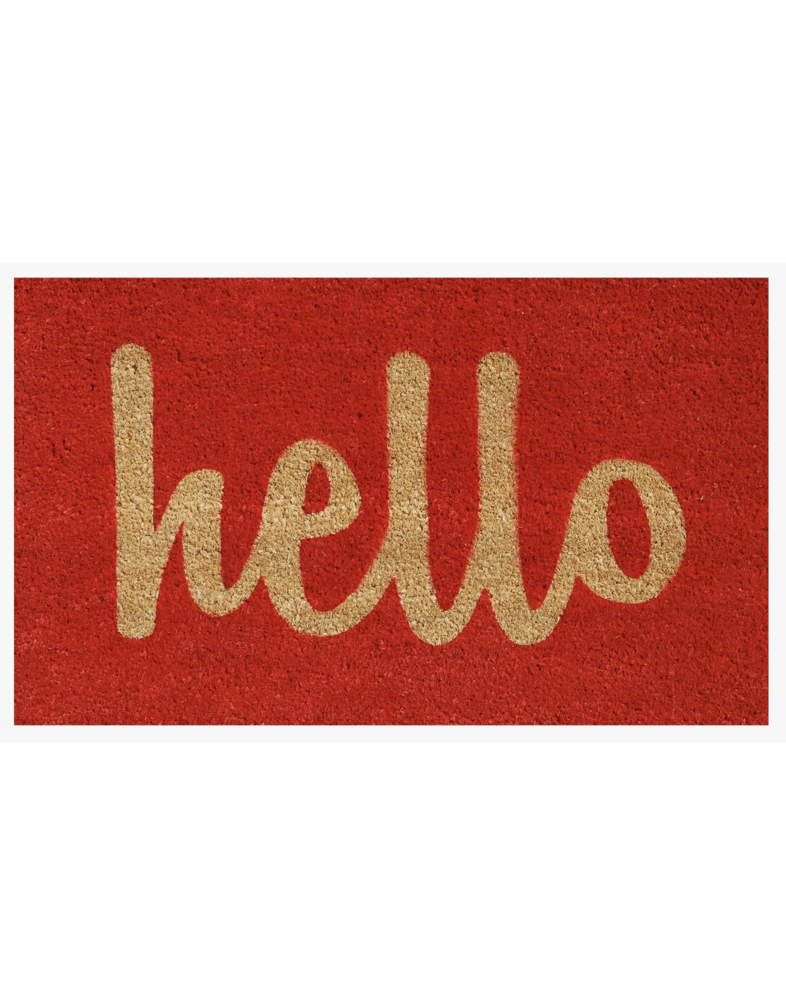 Script Hello Doormat, Red 24" x 36"