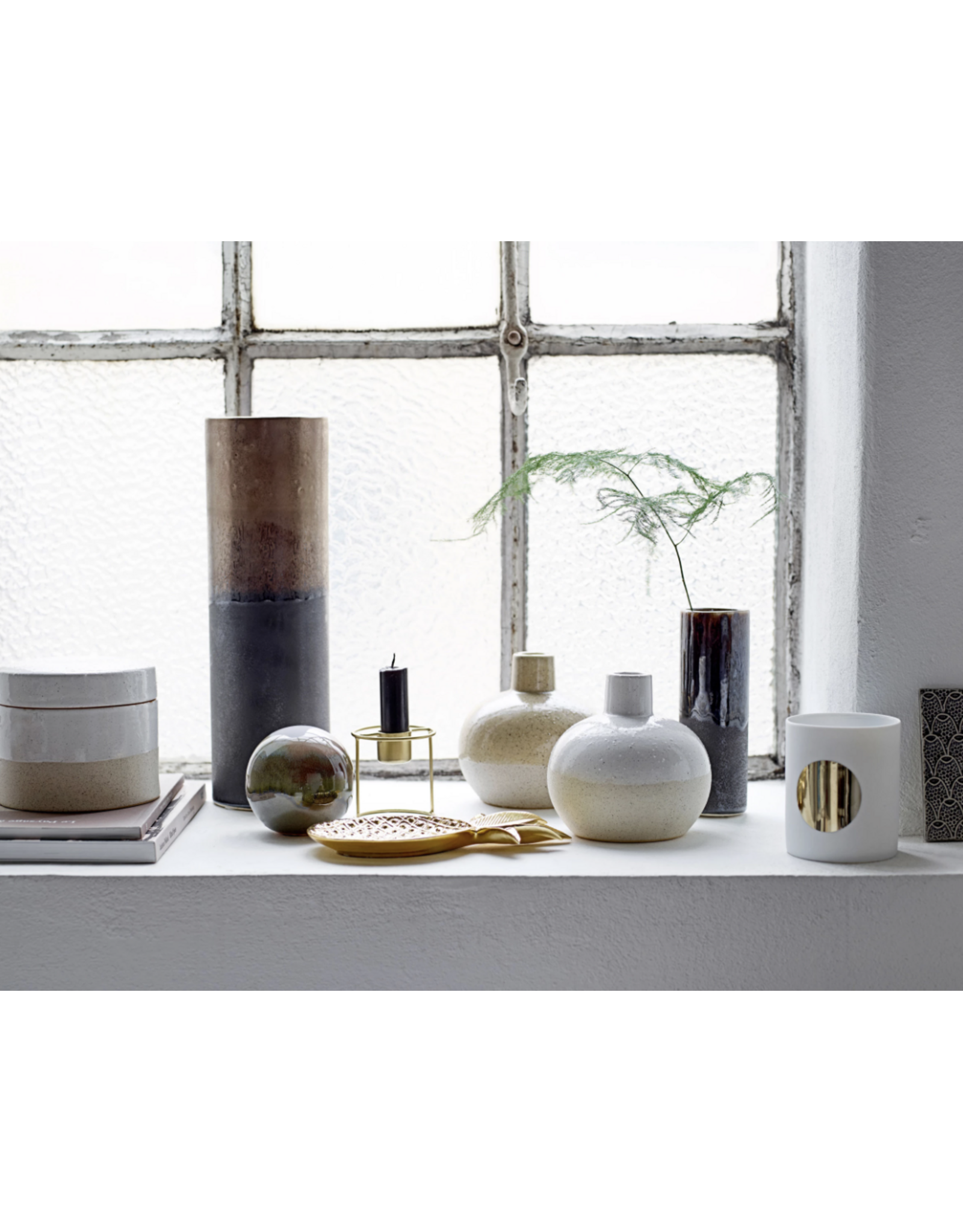 Stoneware Vase with Sand Finish, 2 Colors
