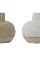 Stoneware Vase with Sand Finish, 2 Colors