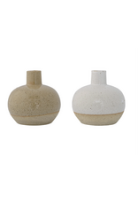 Stoneware Vase with Sand Finish, 2 Colors