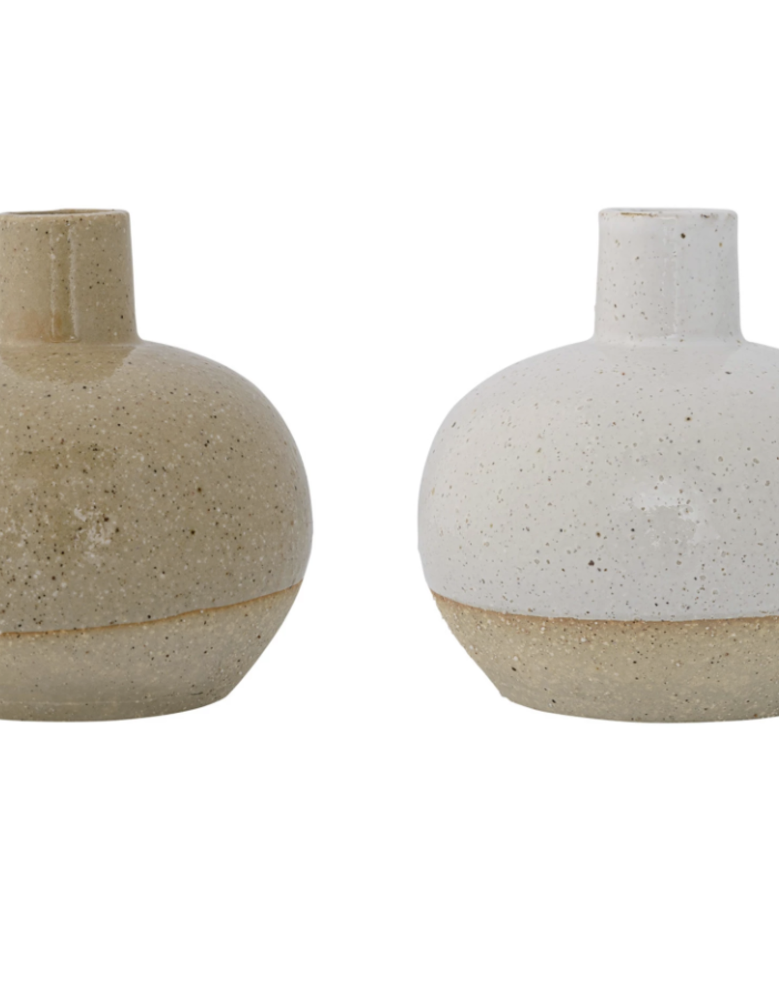 Stoneware Vase with Sand Finish, 2 Colors