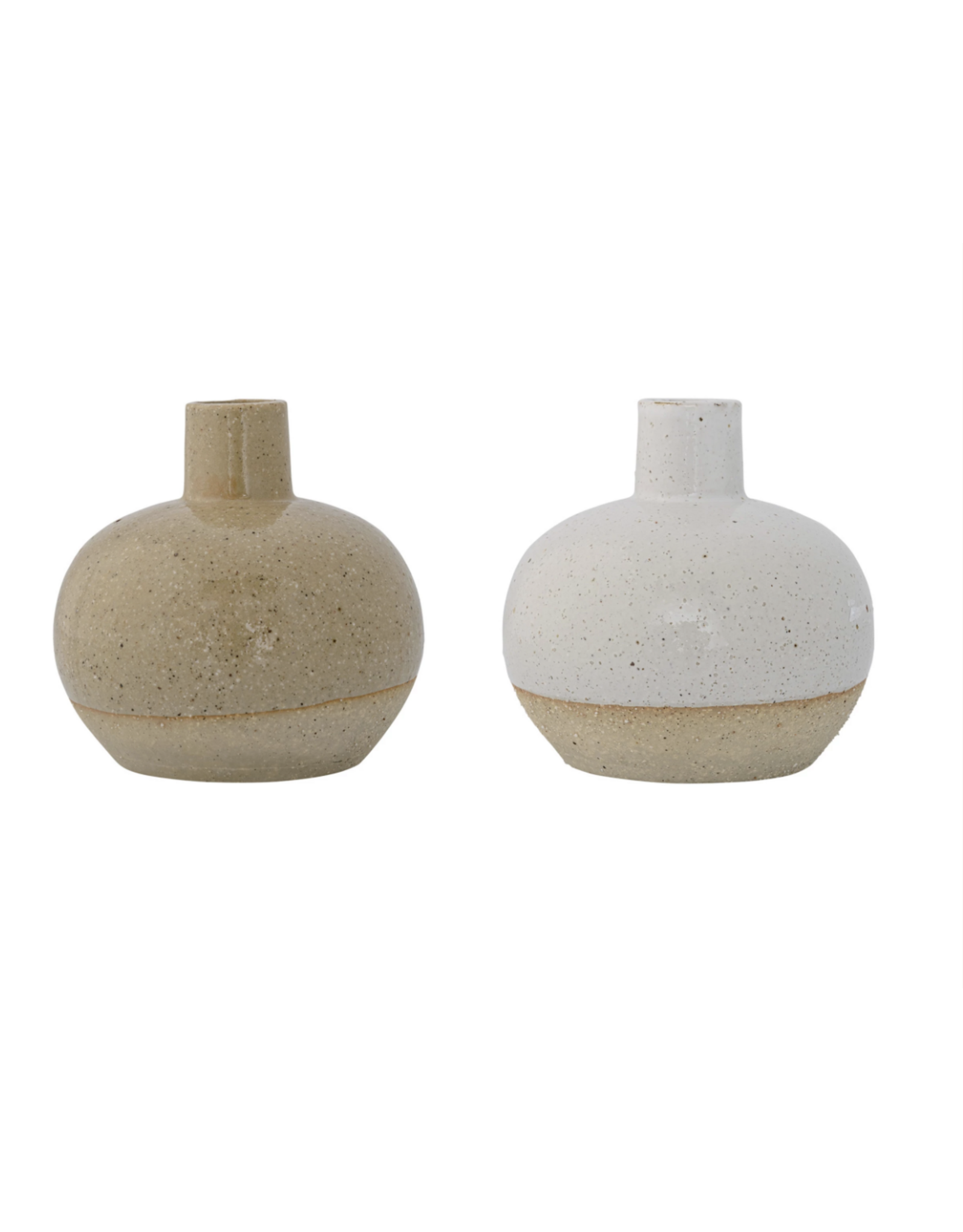 Stoneware Vase with Sand Finish, 2 Colors