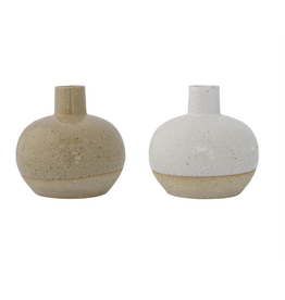 Stoneware Vase with Sand Finish, 2 Colors