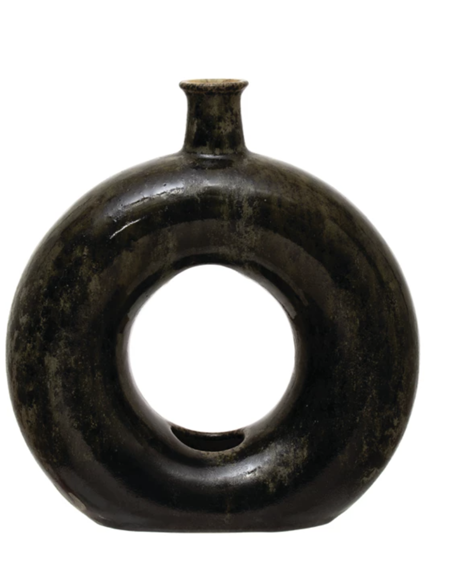 Stoneware Open View Circle Vase