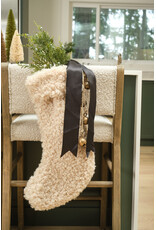 Sherpa Fabric Stocking, Tan Color