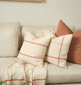 Flannel Pillow 18" - Celery and Sienna