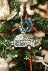 Glass Car with Tree Ornament