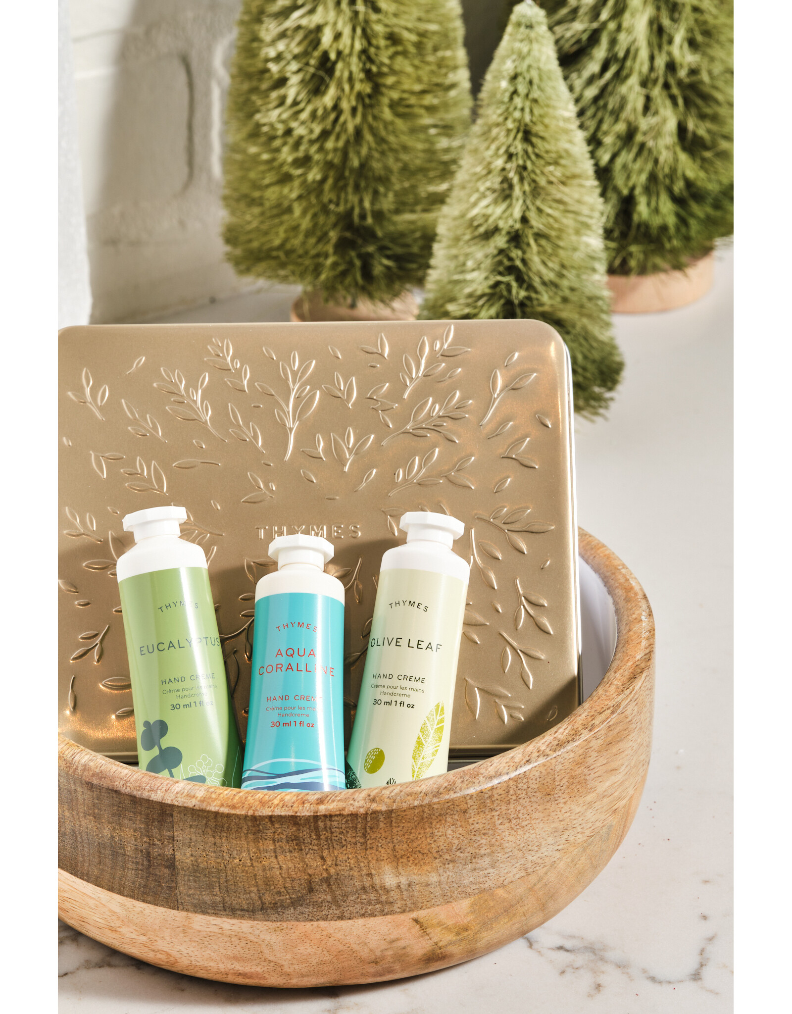 Eucalyptus, Olive Leaf & Aqua Coralline Hand Cream Trio