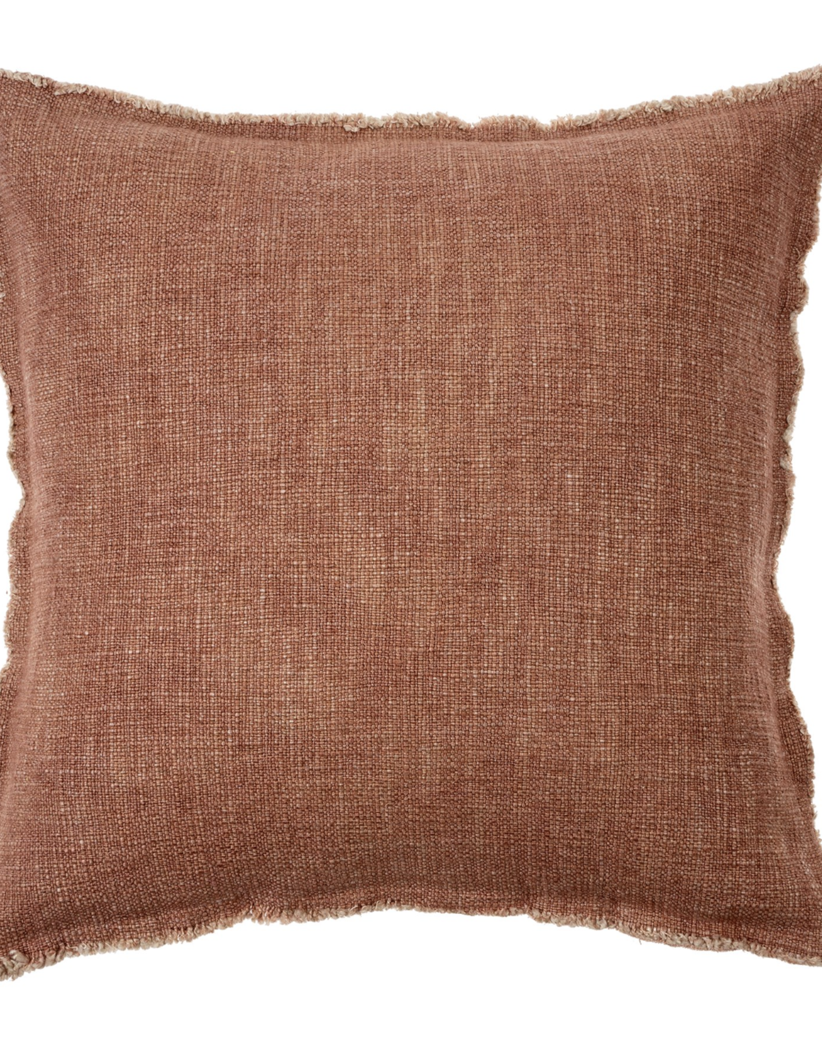 Selena Linen Pillow, Brick - 20x20