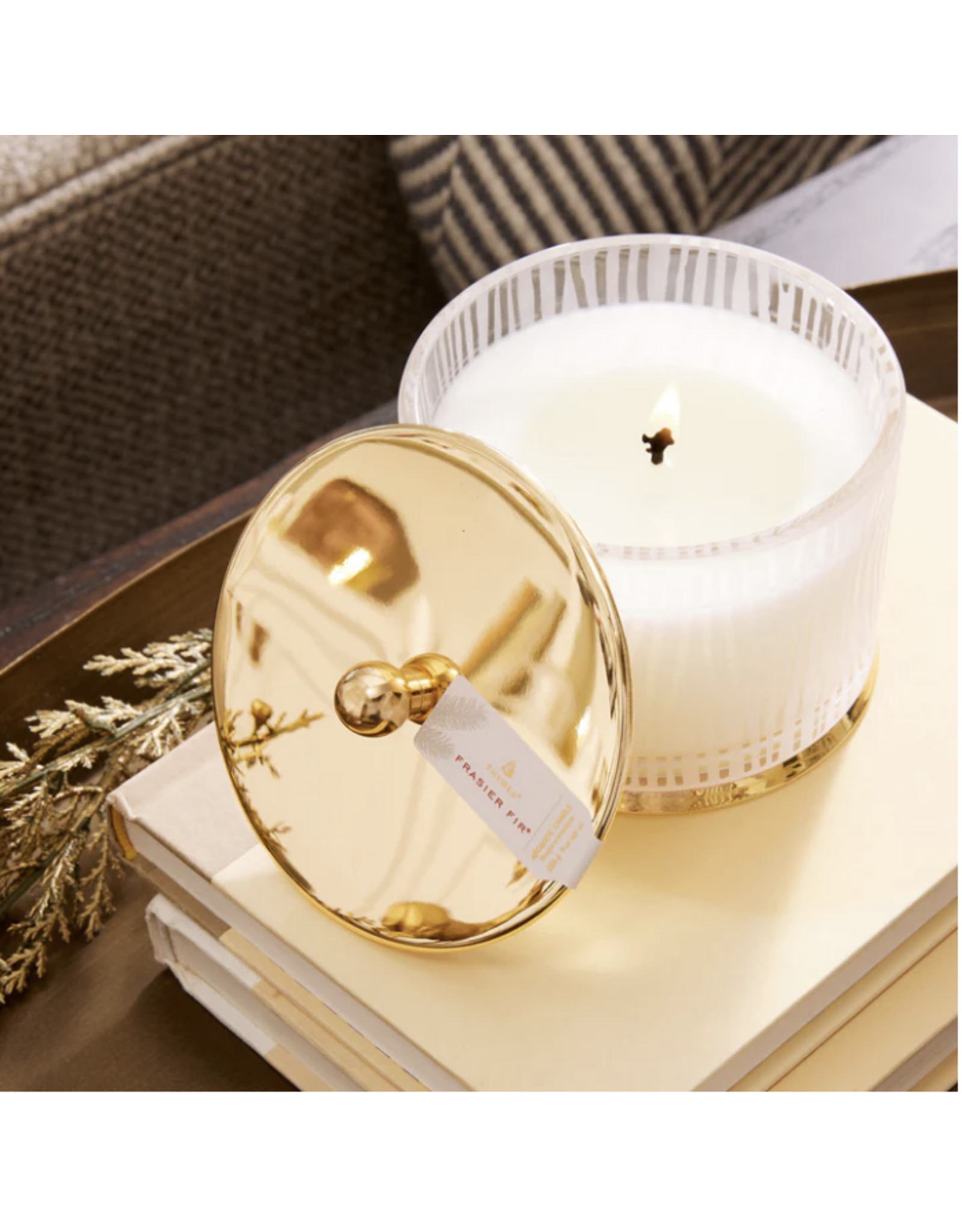 Frasier Fir Medium Frosted Wood Grain Candle