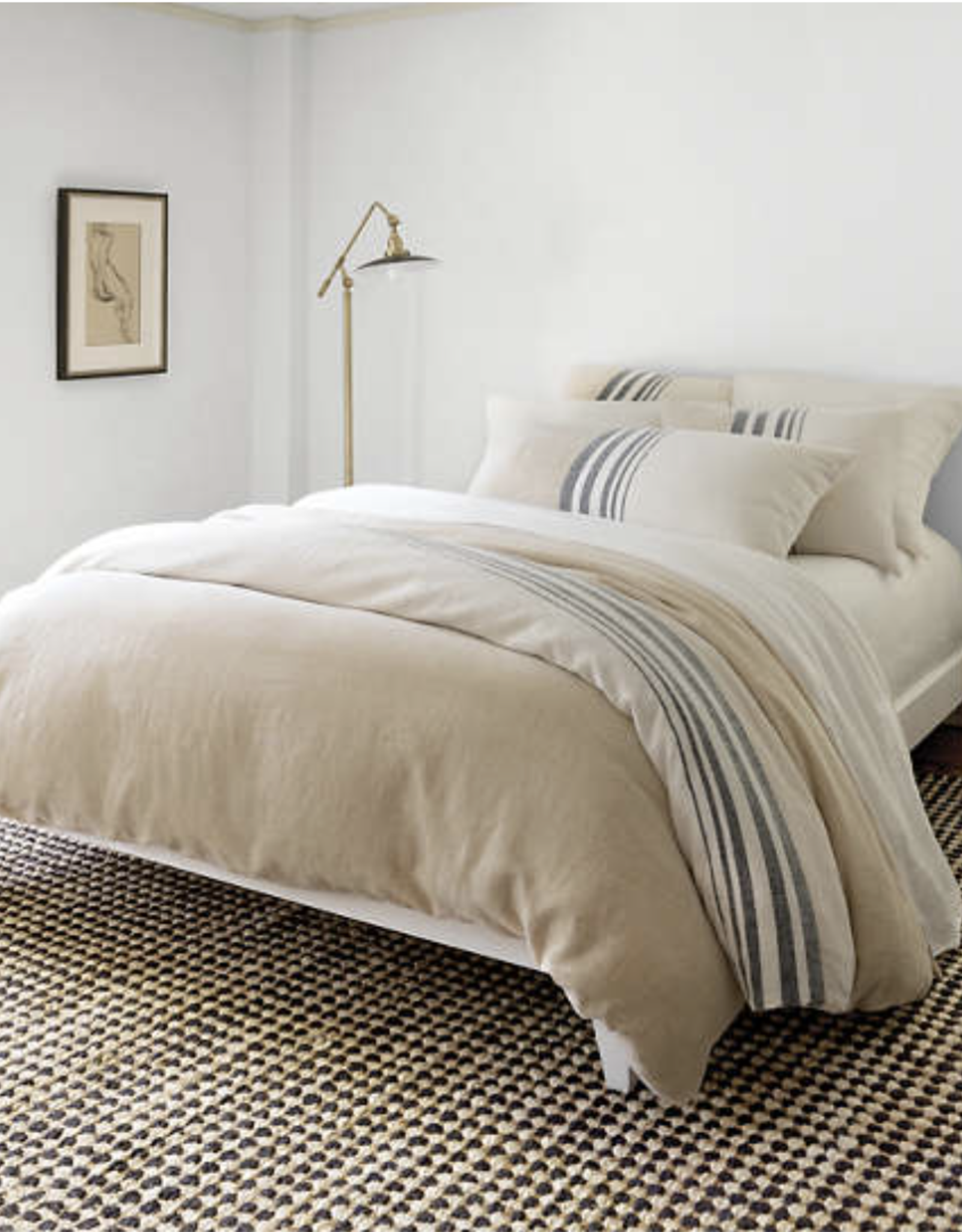 Linen Chenille Stripe Duvet Cover