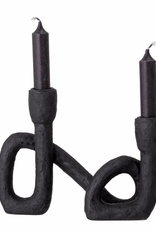 Black Resin Double Taper Candle Holder