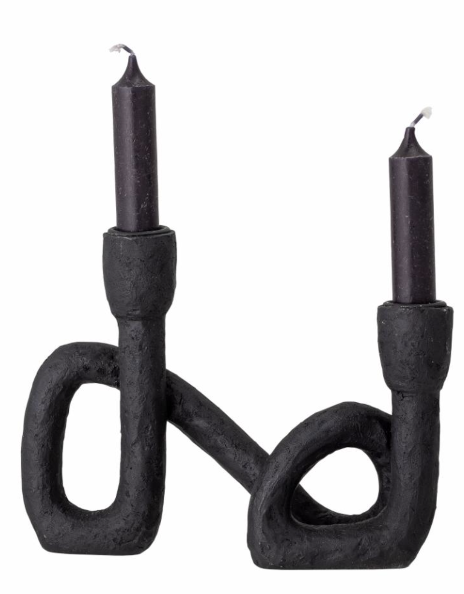 Black Resin Double Taper Candle Holder