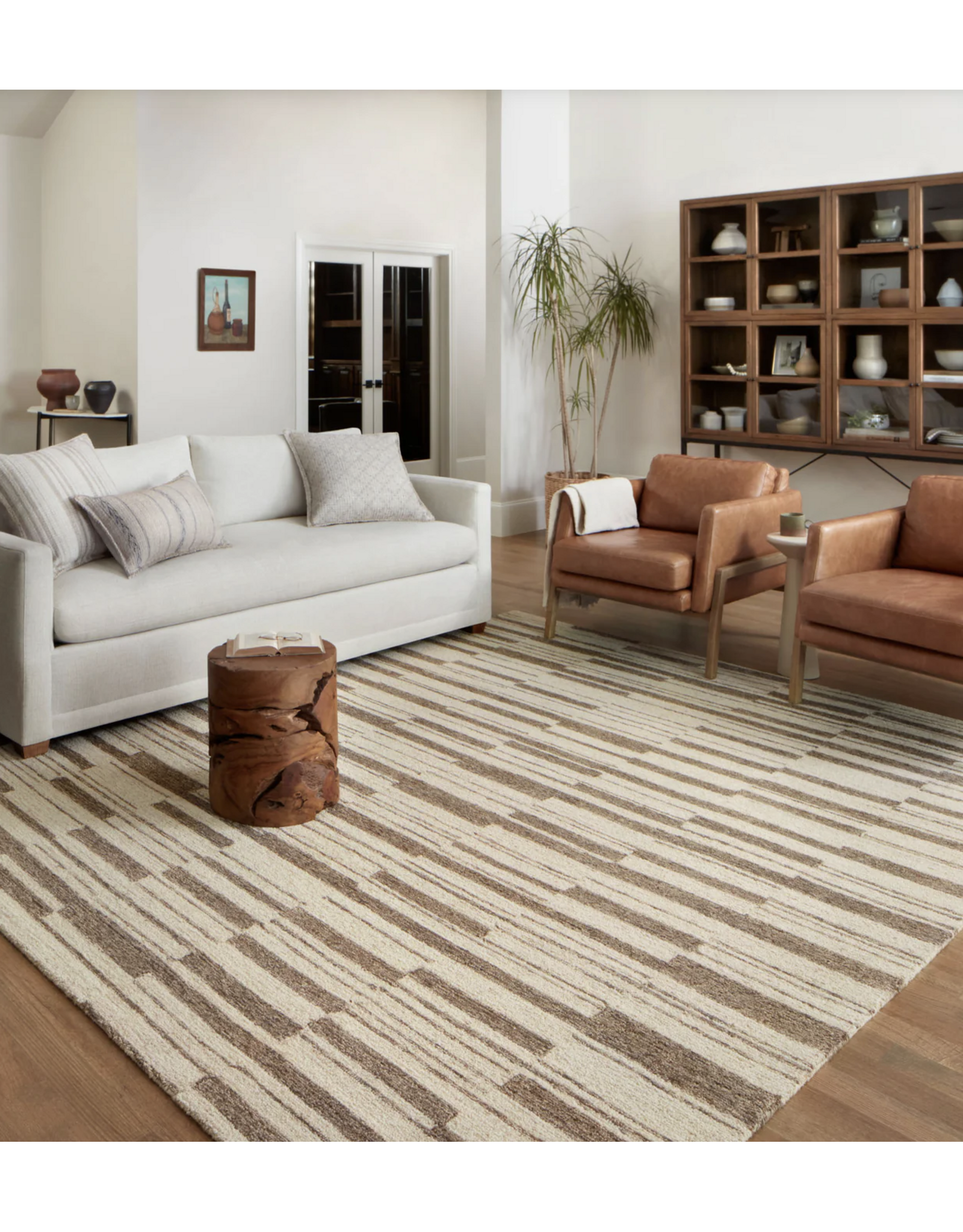 Chris Loves Julia x Loloi Polly Rug POL-04 - Beige/Tobacco