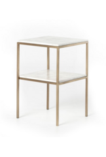 Piet Printed Marble Nightstand in Antique Brass