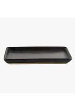 Black Stoneware Tray, Matte