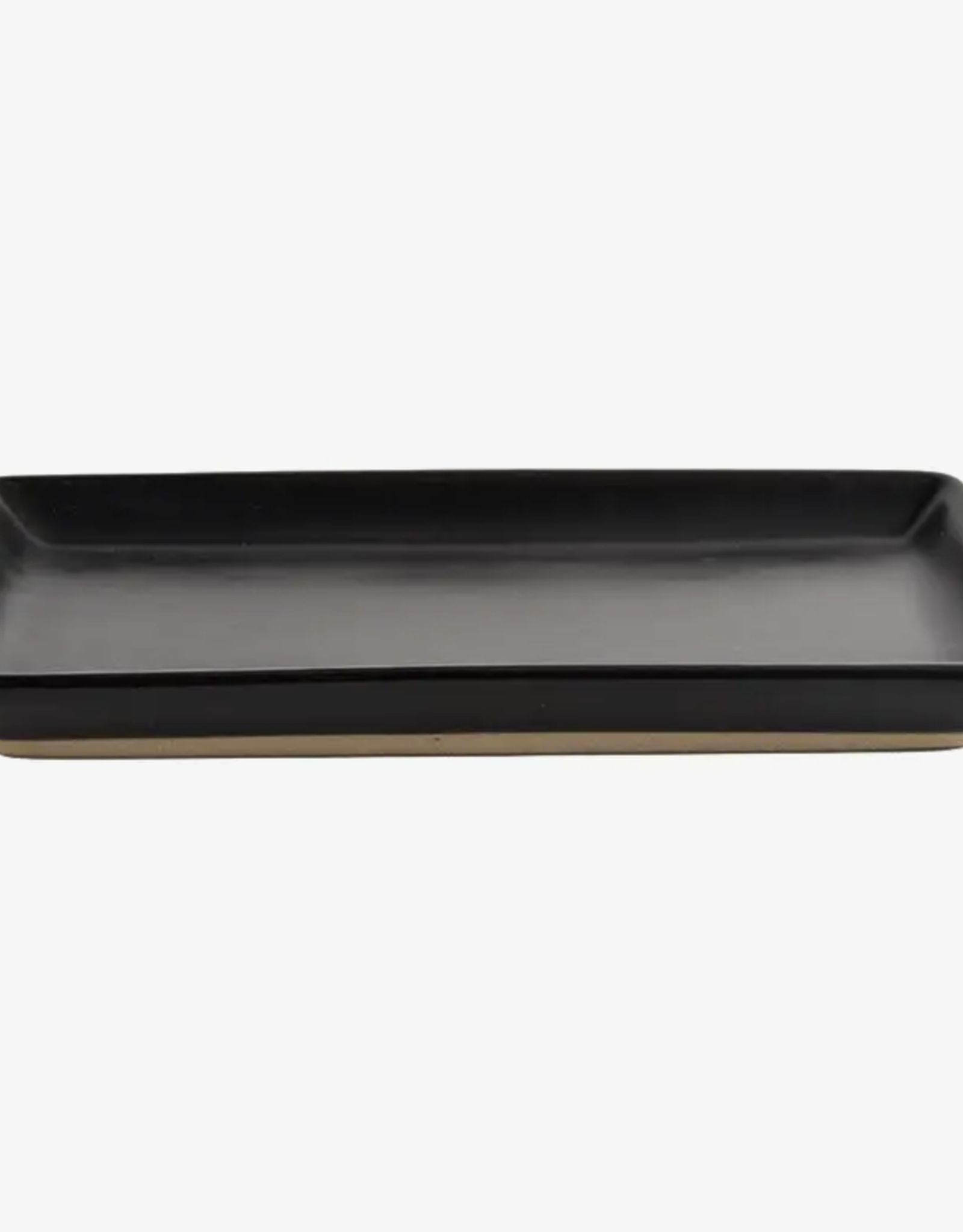 Black Stoneware Tray, Matte