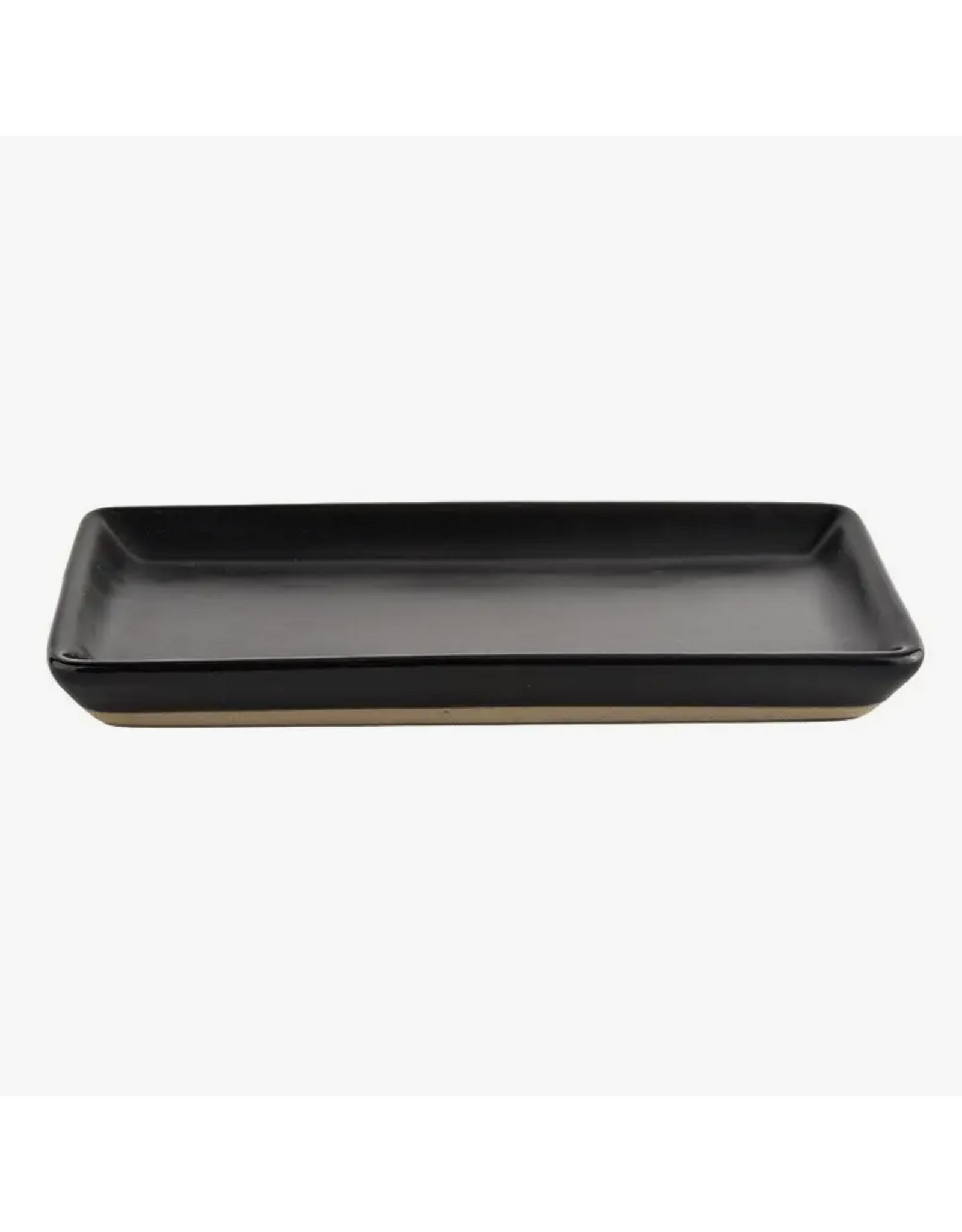 Black Stoneware Tray, Matte