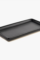 Black Stoneware Tray, Matte