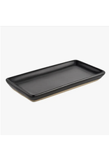 Black Stoneware Tray, Matte
