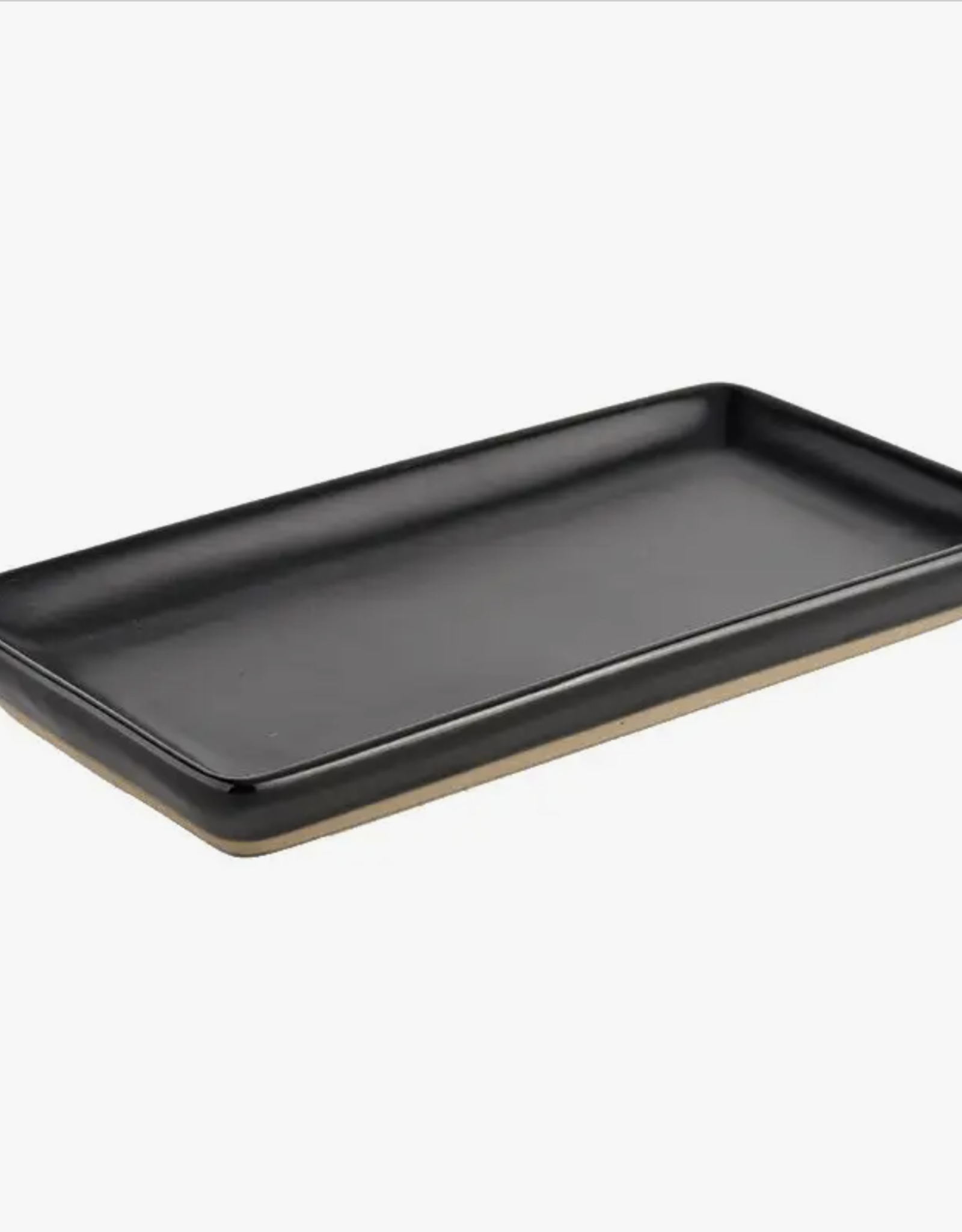Black Stoneware Tray, Matte