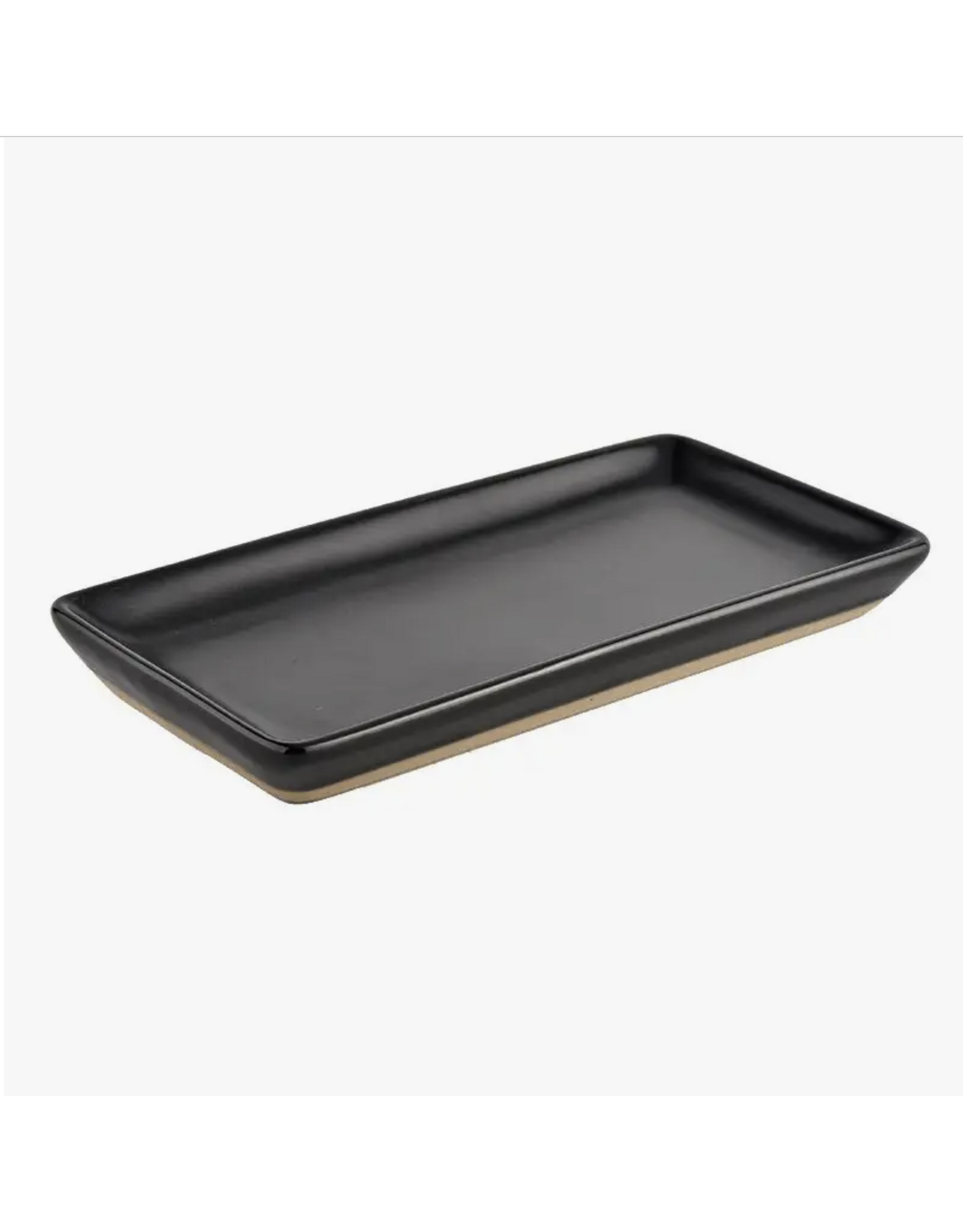 Black Stoneware Tray, Matte