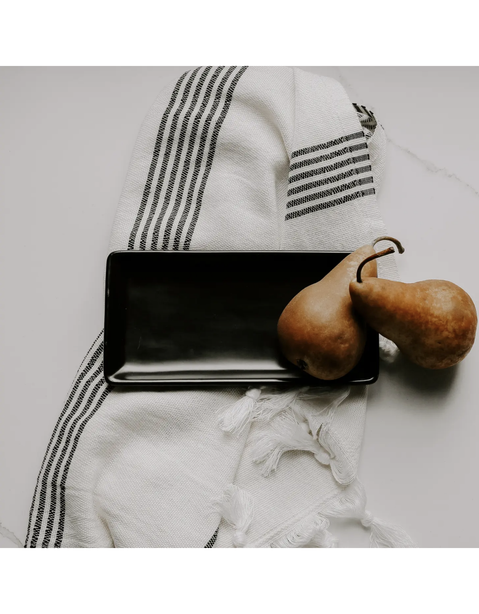 Black Stoneware Tray, Matte