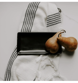 Black Stoneware Tray, Matte
