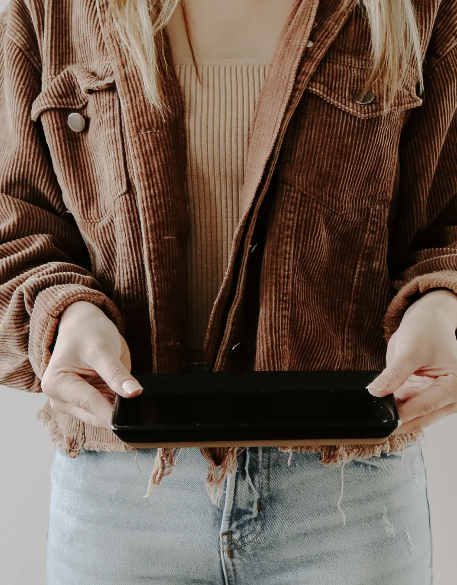 Black Stoneware Tray, Matte