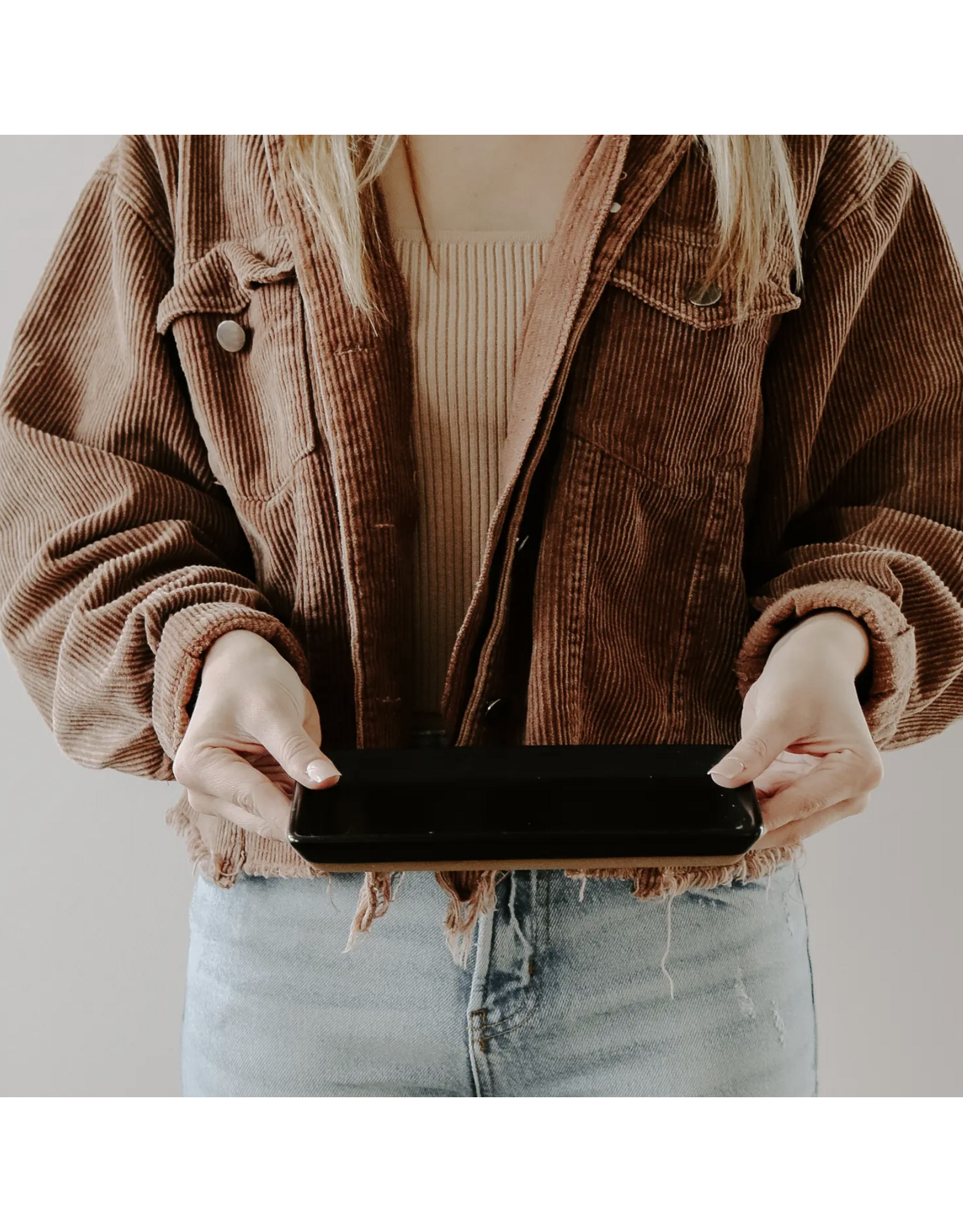 Black Stoneware Tray, Matte