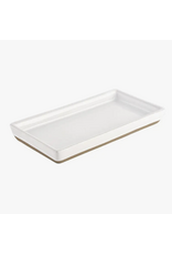 White Stoneware Tray, Glossy White