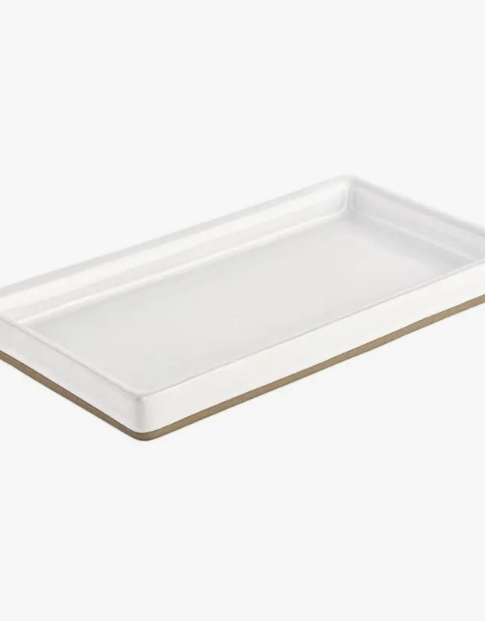 White Stoneware Tray, Glossy White
