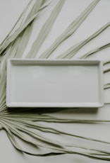 White Stoneware Tray, Glossy White
