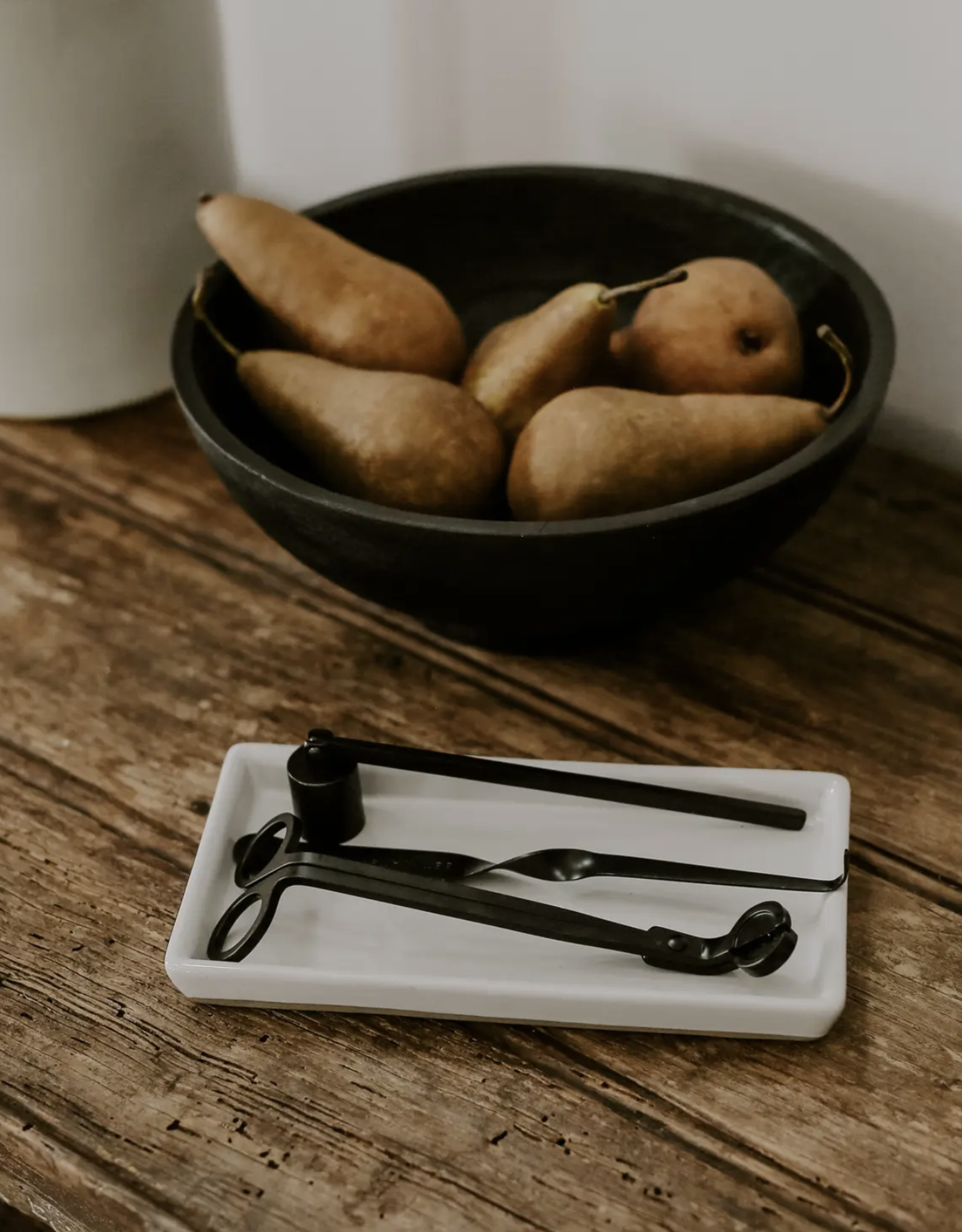 White Stoneware Tray, Glossy White
