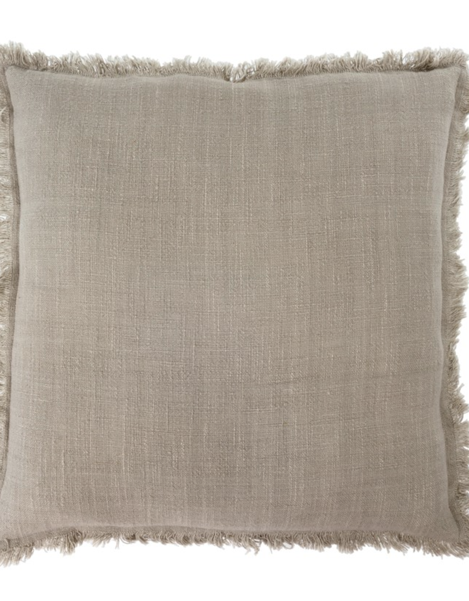 Frayed Edge Pillow, Light Grey 20x20