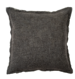 Selena Linen Pillow, Dark Grey 20 x 20