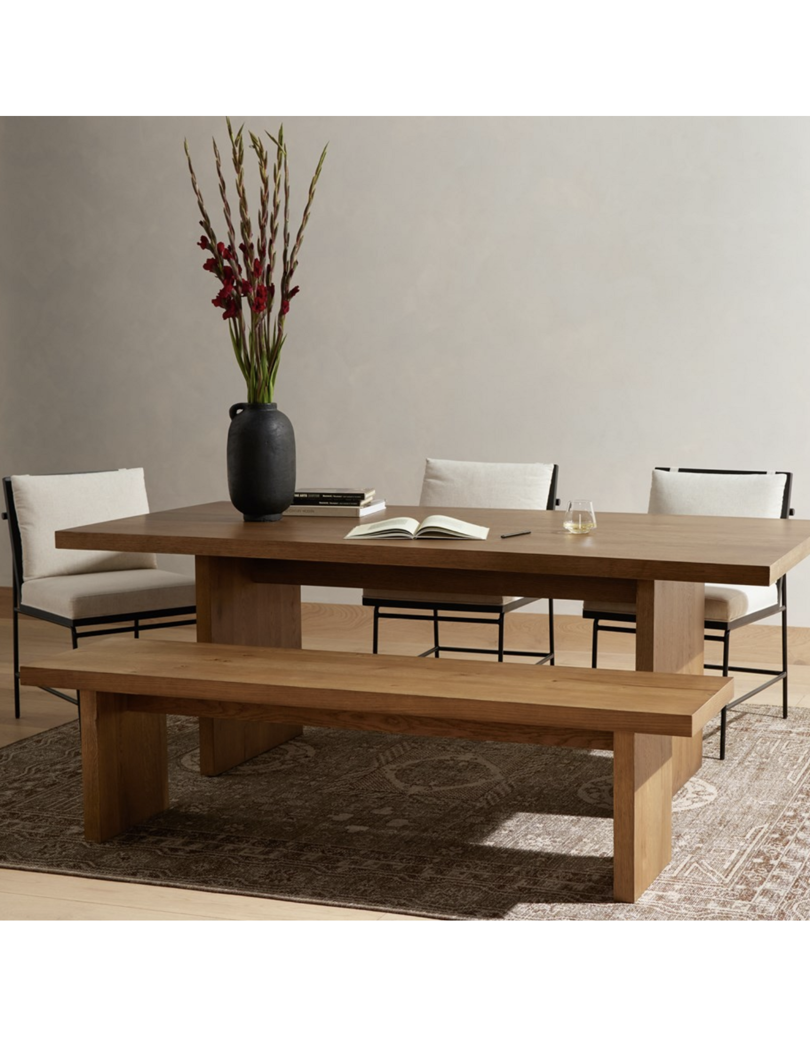 Eaton Dining Table in Amber Oak Resin