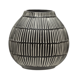 Debossed Stoneware Vase