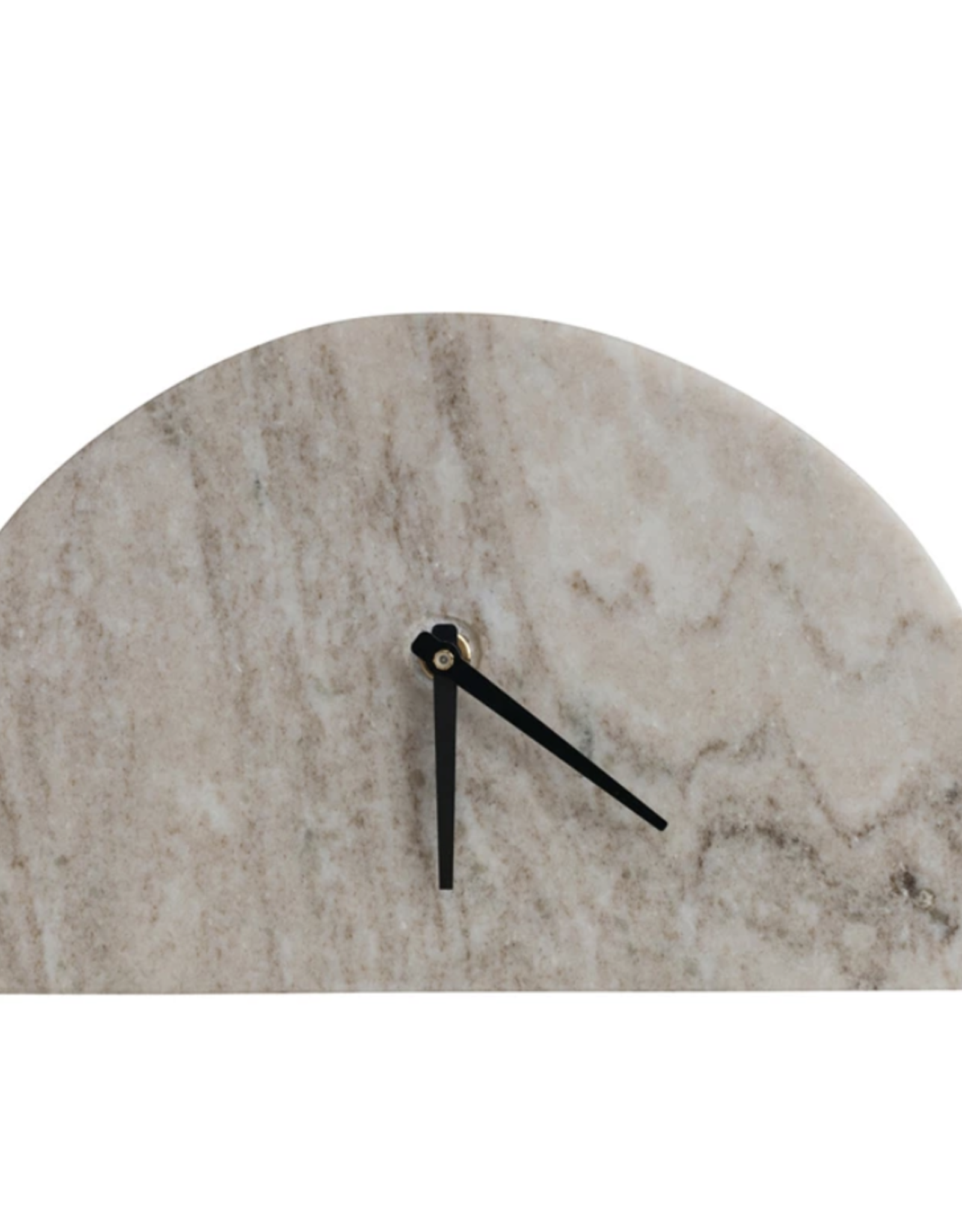 Half Circle Marble Mantel Clock, Beige