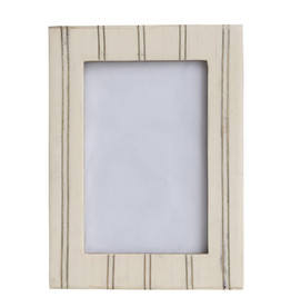 Resin Photo Frame w/ Metal Inlay, Cream Color