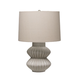 Distressed Table Lamp with Linen Shade
