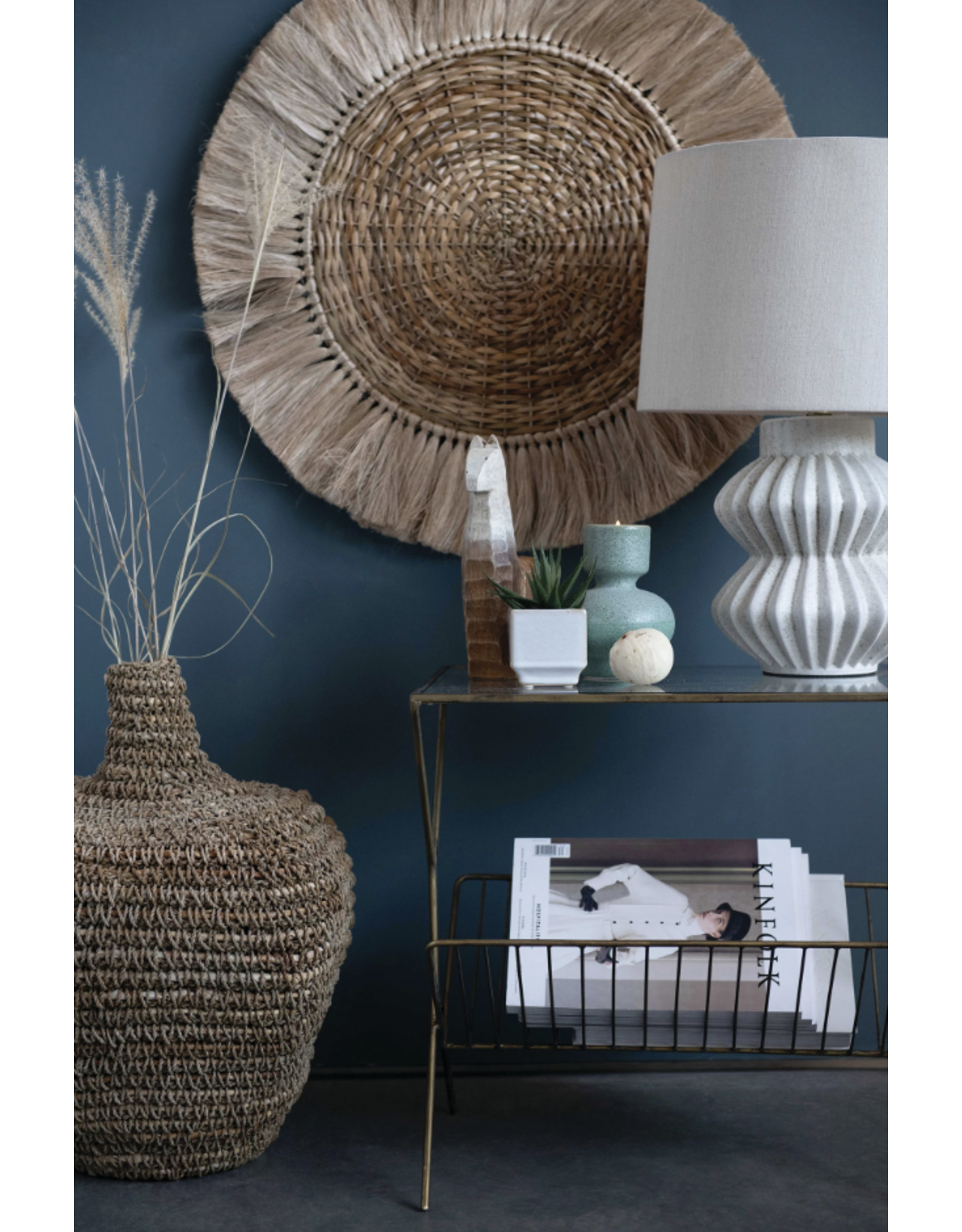 Distressed Table Lamp with Linen Shade