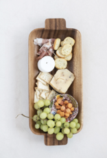 Hand-Carved Acacia Wood Tray with Handles