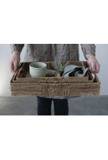 Hand-Woven Trays with Handles