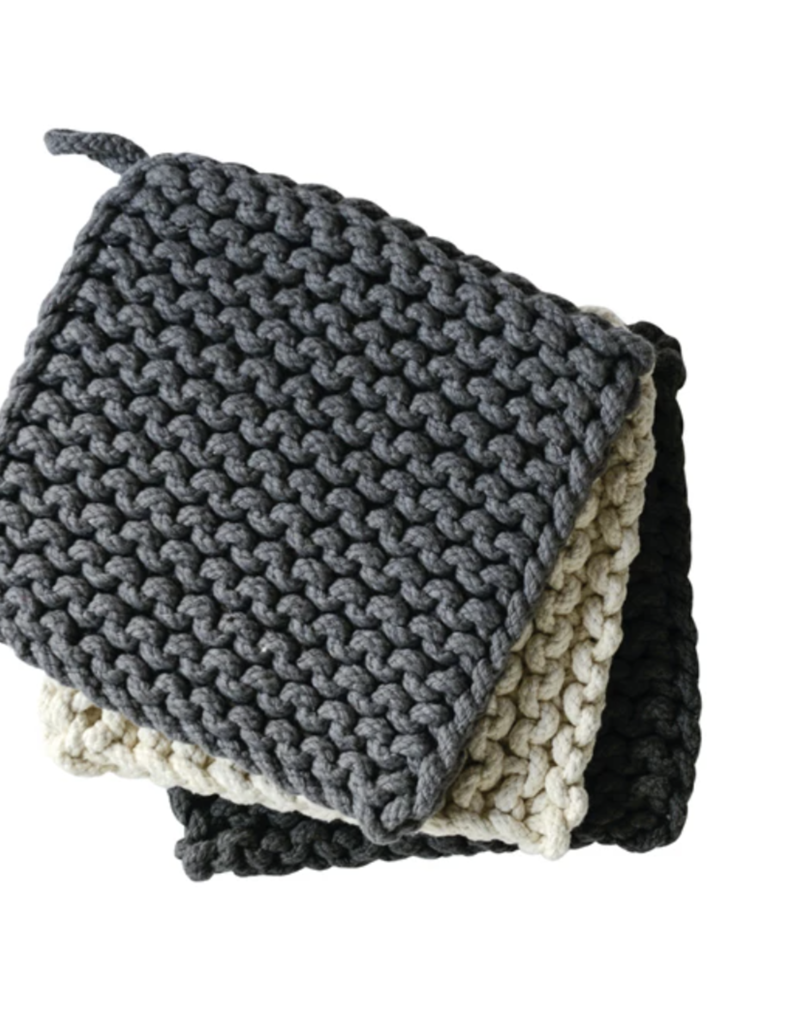 Cotton Crocheted Pot Holder, 3 Colours